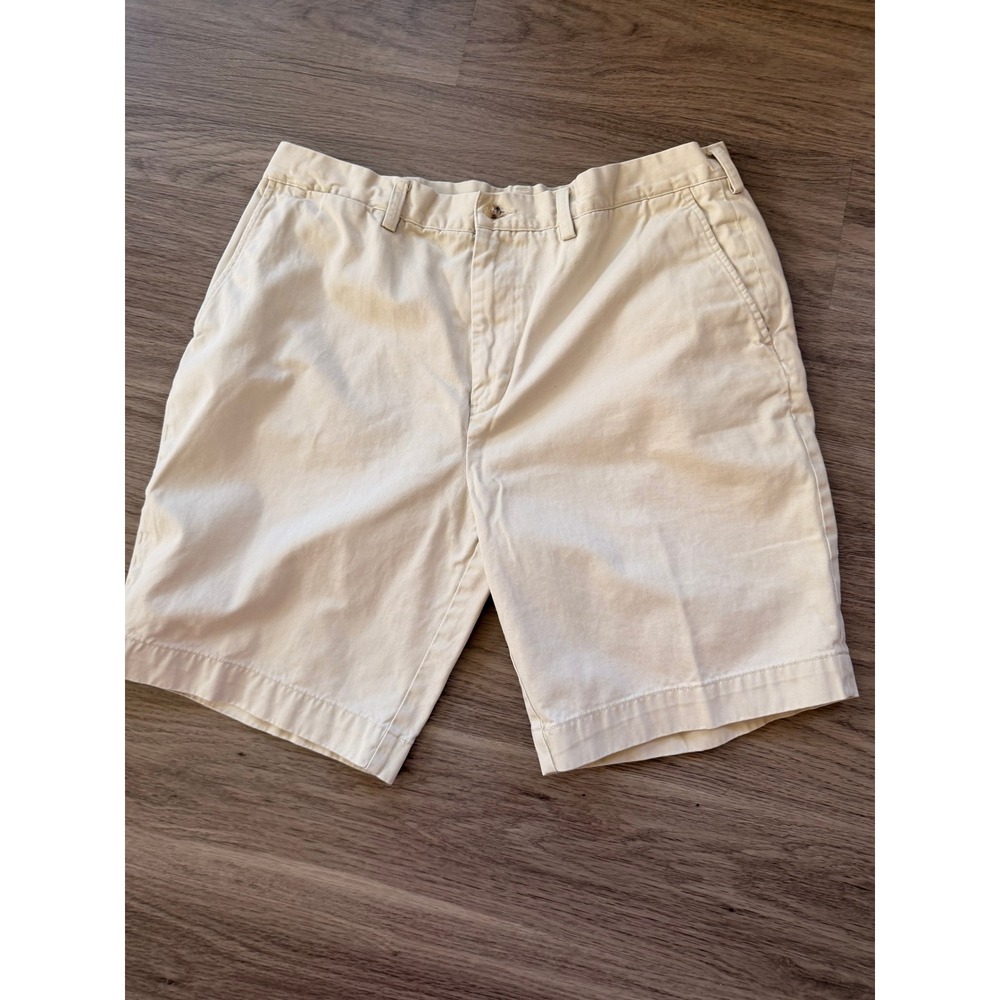 Polo Ralph Lauren Men's Khaki Beige‎ Chino Shorts Flat Front Size 36 Preppy Golf - Picture 3 of 16
